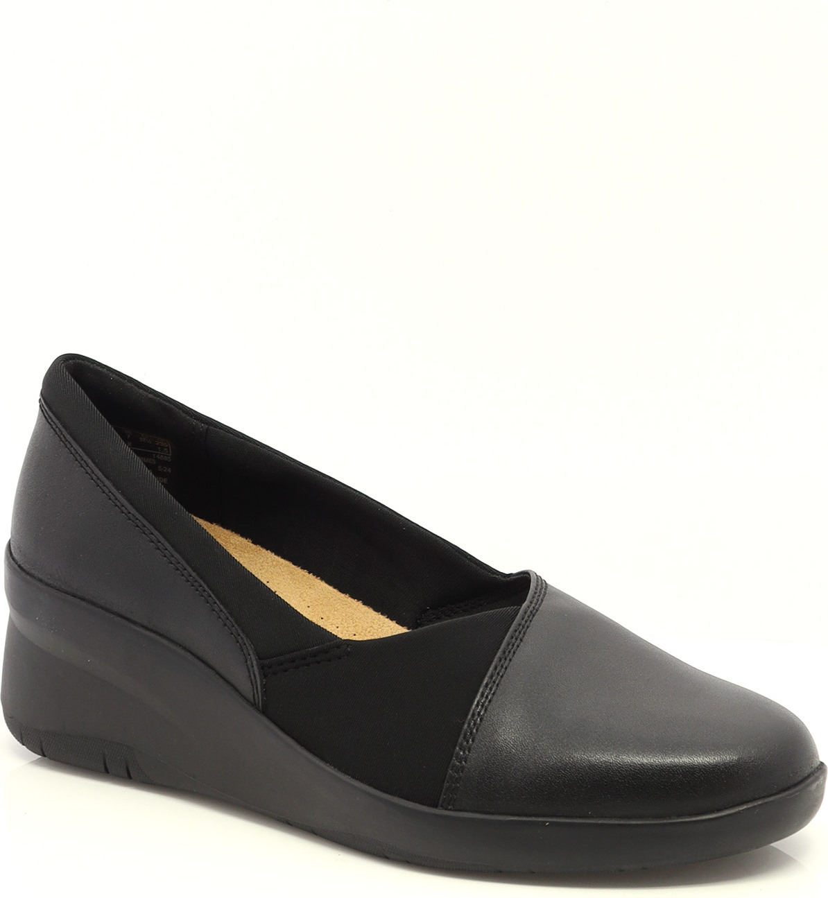 SOULIER EN CUIR ET MICROFIBRE SUR WEDGE