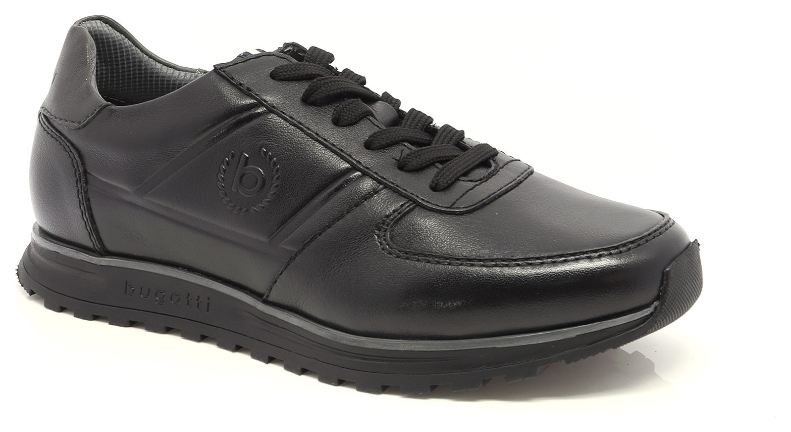 Chaussures Homme Bugatti - Modèle BENE / U9008-1 - Taille EU 41 (UK 7.5) - Cuir Noir à Lacets - Neuf Avec Emballage