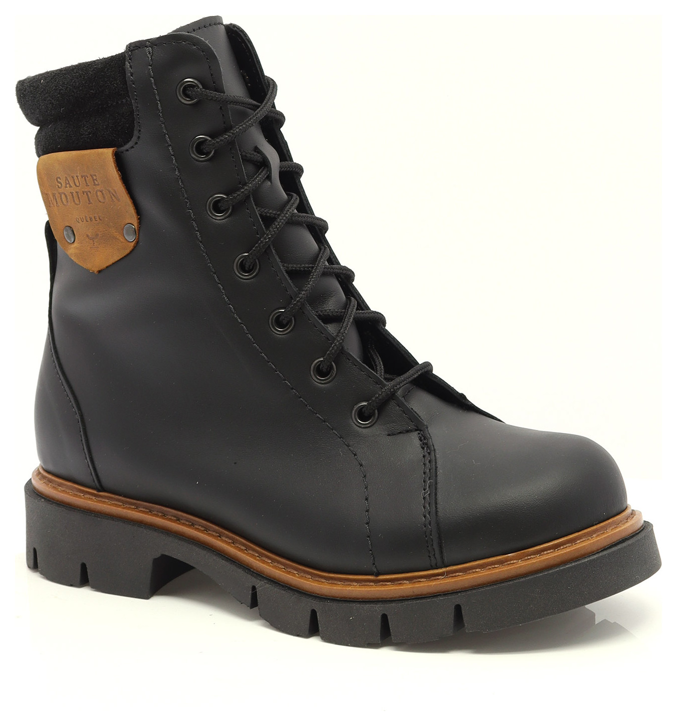BOTTE LACÉE EN CUIR IMPERMÉABLE AVEC FER-88851