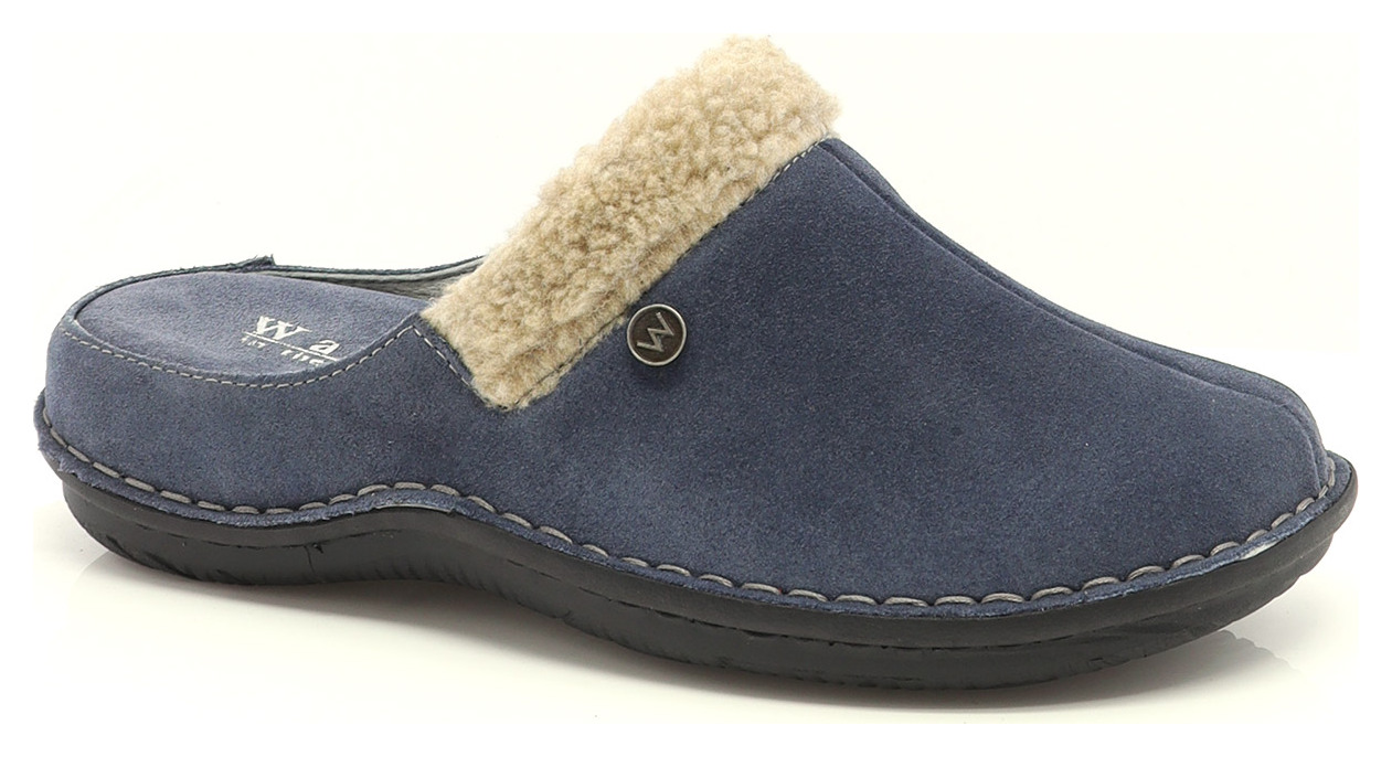 PANTOUFLE À ENFILER SUEDE COLLET LAINE-89753