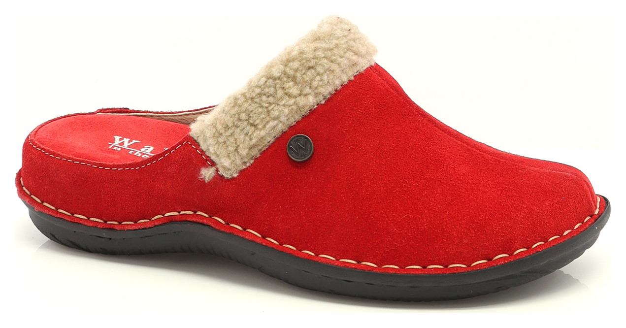 PANTOUFLE À ENFILER SUEDE COLLET LAINE-89754