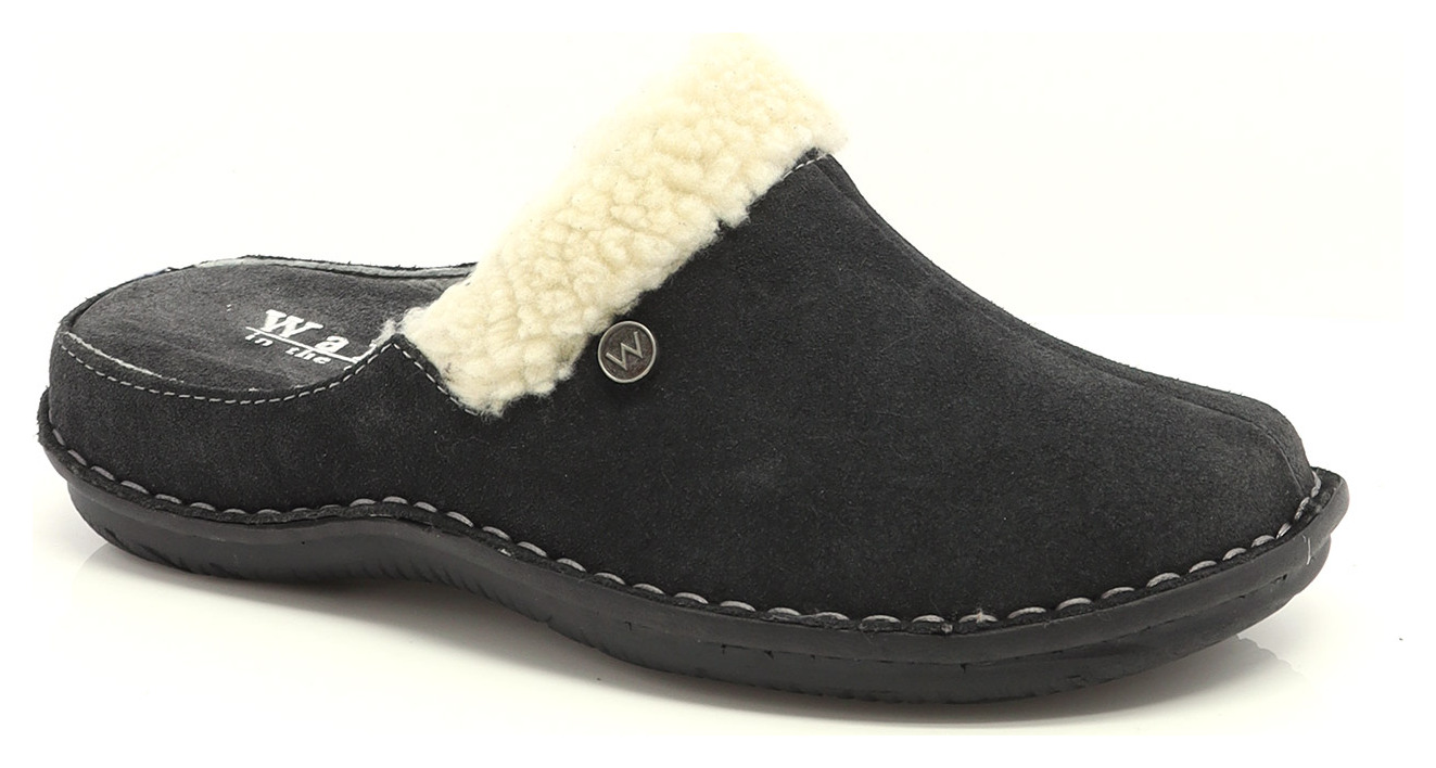 PANTOUFLE À ENFILER SUEDE COLLET LAINE-89755